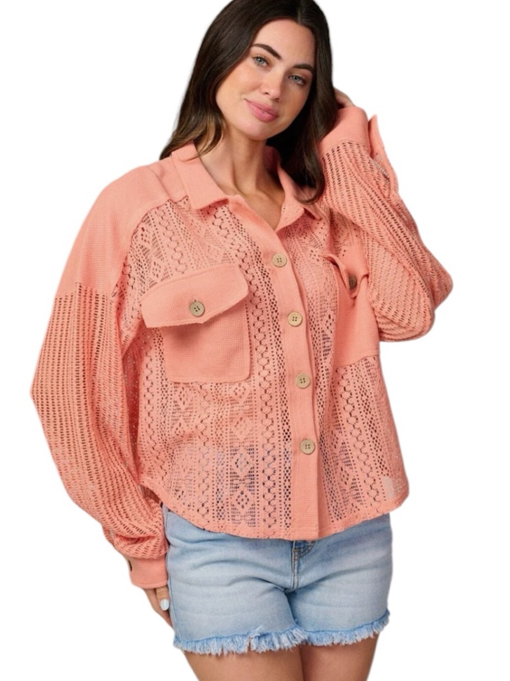 P167:  NEW IN NWT TOP SHACKET SALMON (H29)